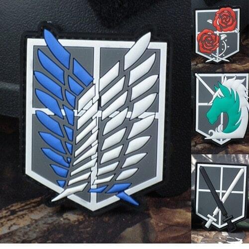 1 Pcs Pvc Anime Attack On Titan Pins Shingeki No Kyojin Scouting Legion Badge Fashion Velcro For Boys Girls