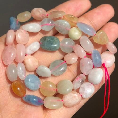 8-10mm Natural Irregular Morganites Stone Beads Rondelle Loose Beads For DIY Fashion Accessories Jewellery Making 15 Inch