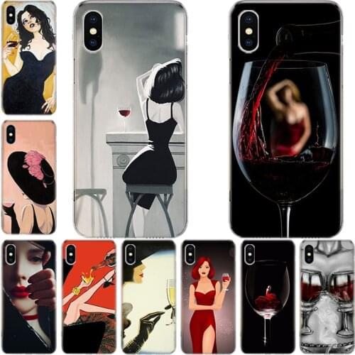 The Girl With Wine Glass Phone Case For Iphone 12 Mini 11 Pro XS Max XR X 8 7 6 6S Plus SE 2020 5 5S SE Cover Shell Coque