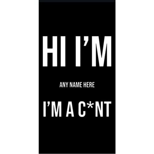 Black and white personalized micro bubble beach towel, funny jokes, gifts, humor sports, bathroom, adult fitness room towel