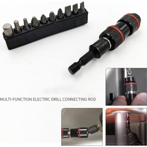 Screwdriver Drill Bit Holder Holder Angle Pivoting Bit Tip Holder Drive Guide Extension Magnetic Adapter With 10Pcs Screwdriver