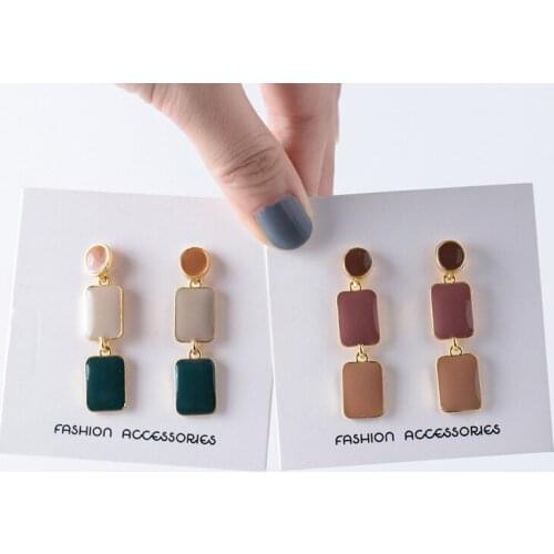 Elegant and ritualistic style drop glaze earrings, Korean geometric fashion womens earrings, 2020 new jewelry
