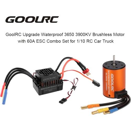 GoolRC Upgrade Waterproof 3650 3660 3100KV 3500KV 3900KV 4300KV Brushless Motor with 60A ESC Combo Set for 1/10 RC Car Truck