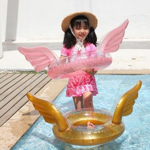 Ins Douyin net red inflatable sequined wings swimming ring children thickened angel swimming ring 3 colors