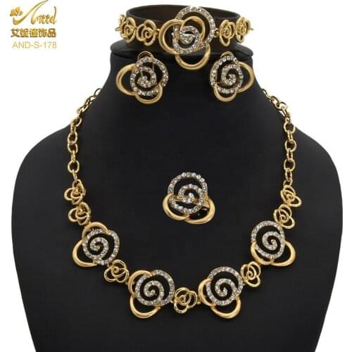 ANIID Womens Gold Jewelery Necklace Earrings Set African Accessories Ethiopian Jewelry Wedding Collection Dubai High Quality 24K