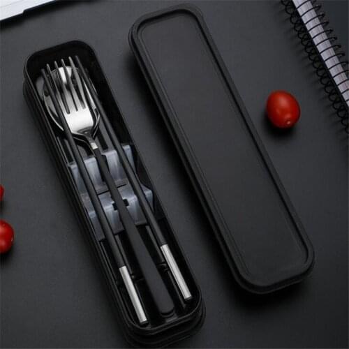 Spoon Fork Portable Cutlery Sets 2/3pcs Stainless Steels Set Of Spoon Chopsticks Forks Travel Christmas New Years Tableware