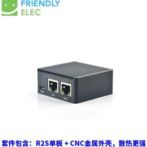 NanoPi R2S Mini Router, CNC Full Metal Shell RK3328 Dual Gigabit Ethernet Port OpenWrt