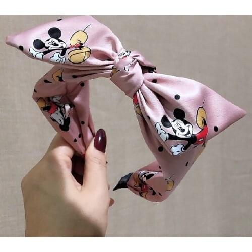 Disney cartoon fashion Mickey hair accessories Korean bow wide-brimmed headband girl cute headband
