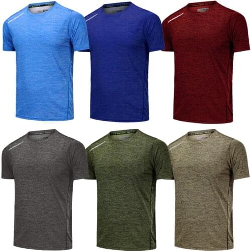 Adult blue short sleeve sports running shirt man run t-shirt with round collar men sport jerseys customized name DIY number