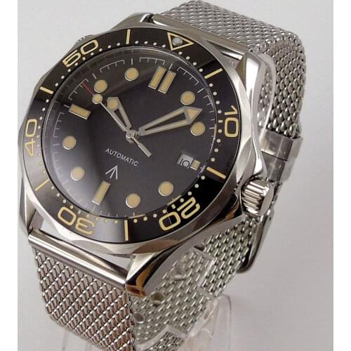 41mm sterile sapphire glass see through back ceramic bezel NH35 Automatic Movement Mens Watch