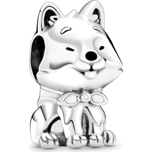 Original Japanese Akita Inu Dog With Japan Flag Beads Fit 925 Sterling Silver Animal Bead Charm Bracelet Diy Jewelry