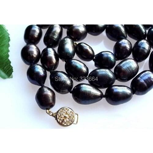 18" 16MM BLACK RICE FW CULTURED PEARL NECKLACE
