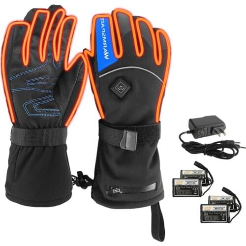 Unisex Heated Gloves Battery Powered Electric Heat Gloves Waterproof Winter Outdoor Motorcycle Riding Skiing Thermal Gloves