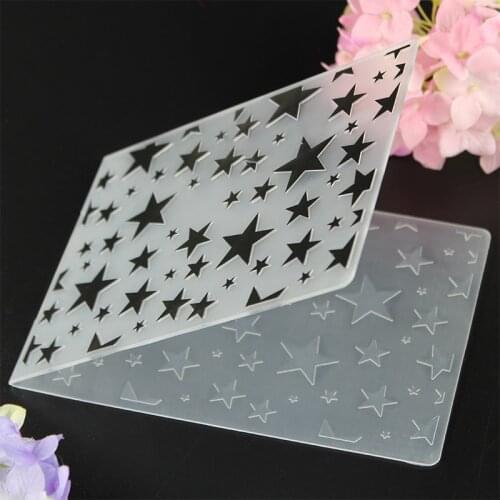 YLEF038 Litter Star Plastic Embossing Folder For Scrapbook Stencils DIY Album Cards Making Decoration Template Mold 10.5*14.5cm