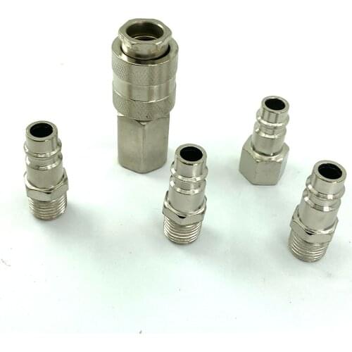 5pcs/Set European Standard Pneumatic Quick Coupler 1/4''NPT Air Tools Male and Female Fitting