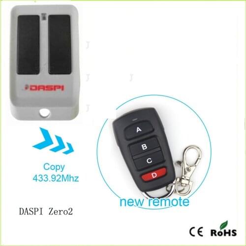 DASPI Zero2 remote control 433.92MHz duplicator gate garage door DASPI Zero2 433mhz remote control