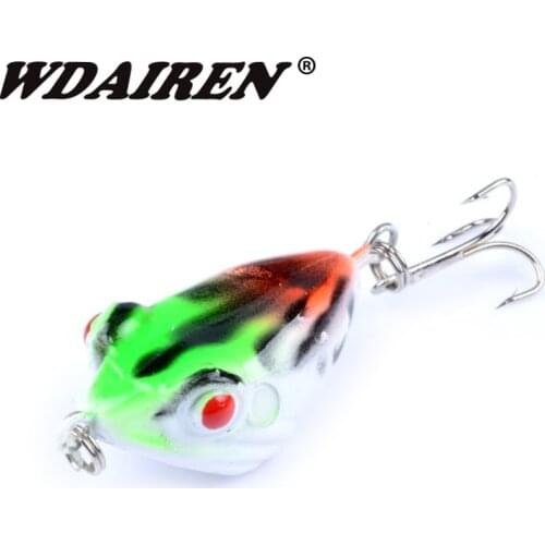 1Pcs Frog Fishing Lure 40mm 6g Hard Plastic Popper Wobblers Lure Artificial Fishing Top water Floating Bait Swimbait WD-448