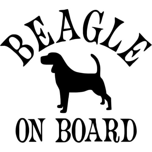 S51212# Various Sizes/Colors Car Stickers Vinyl Decal Beagle on Board Motorcycle Decorative Accessories Creative Waterproof