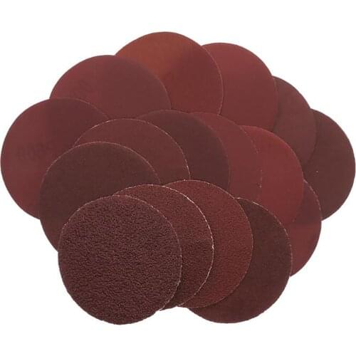 3 Inch 75mm Hook and Loop Sanding Discs Red Aluminum Oxide Dry Sandpaper 40 to 1000 Grit for Wood Metal Polishing Grinding