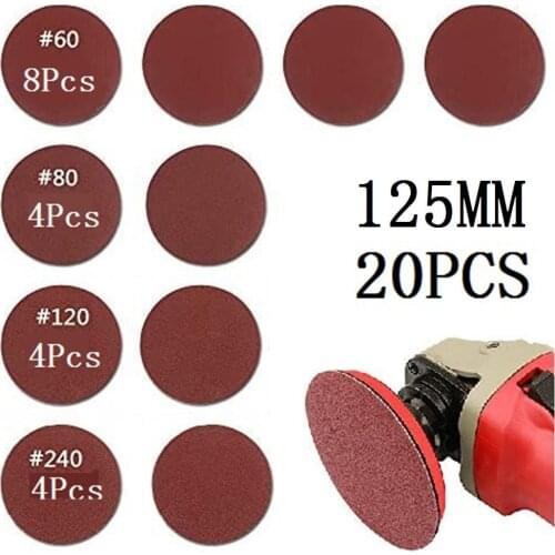 Mix Sandpaper Mixed Pack Round Sand Sheets Sanding Disc 20pcs Sanding Discs
