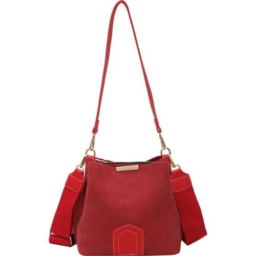 Matte Pu Leather Messenger Bag Female Big Casual Handbags Tote Vintage Bucket Bags for Women Large Capacity Shoulder Bag