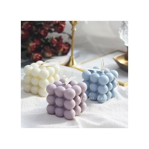 1pcs Cube Geometry Pure Soybean Scented Candle Smokeless Essential Oil Aromatherapy Candle for Wedding Home Decor Photo Props
