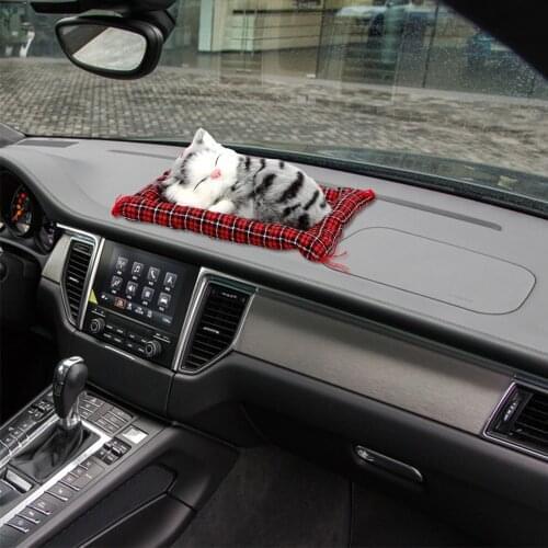 Car Interior Decoration Cute Sleeping Cat Kitten Toy Dashboard Ornaments Plush For Boat Truck Off Road 4x4 Caravan Accessories