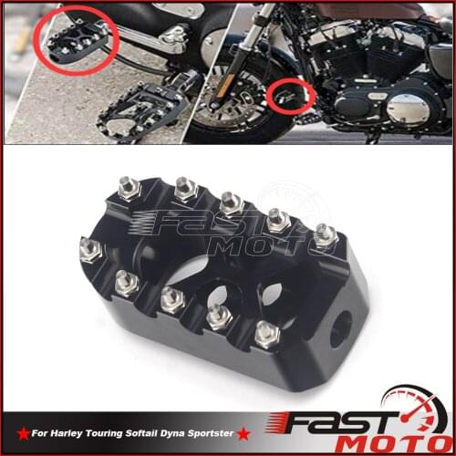 Universal For Harley Softail Touring Super Glide Low Rider FXD Turn Round 360° Motorcycles Black Float Footrest Shift Foot Peg