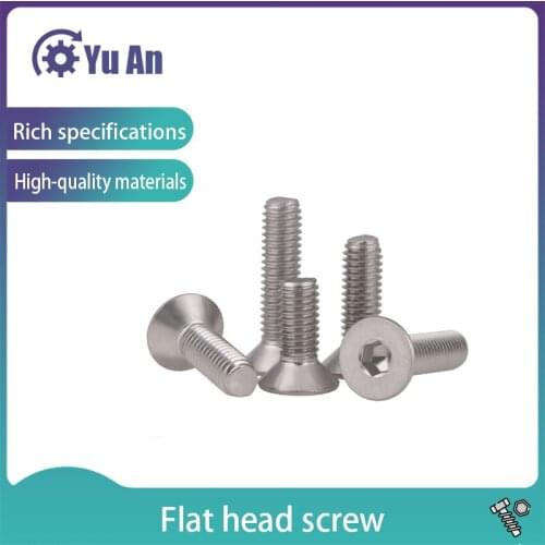 Stainless Steel Flat Head Screw Countersunk Head Hexagon Socket Screw Bolt DIN7991
