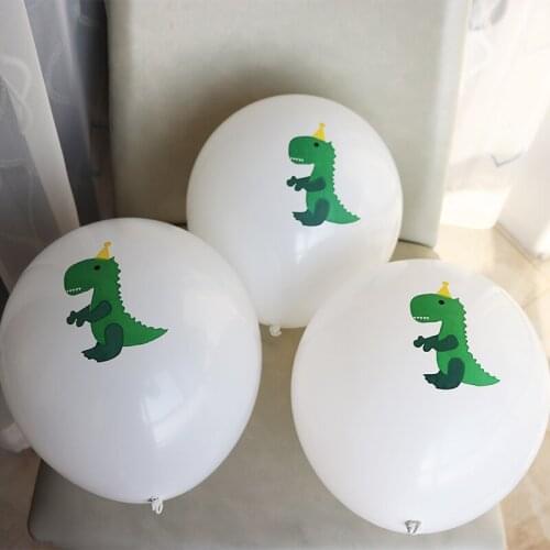 Dinosaur balloon Theme party decoration Kids Boys Birthday Party Supplies 10pcs/lot lovely Cartoon Balloon Round Ball