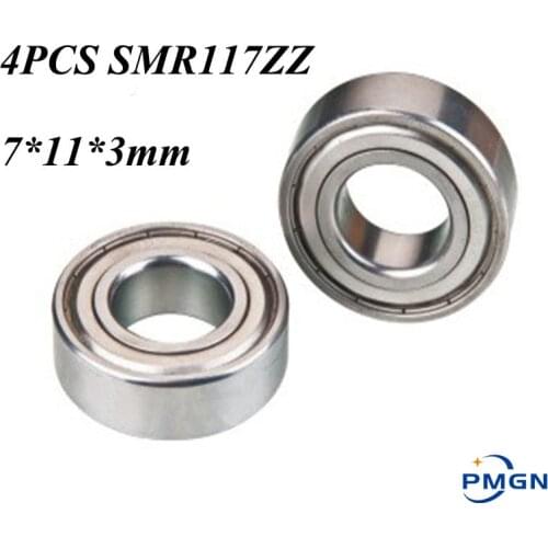 High quality 4pcs SMR117ZZ SMR117 ZZ L-1170ZZ S677ZZ B677ZZ 7*11*3mm stainless steel 440C deep groove ball bearing