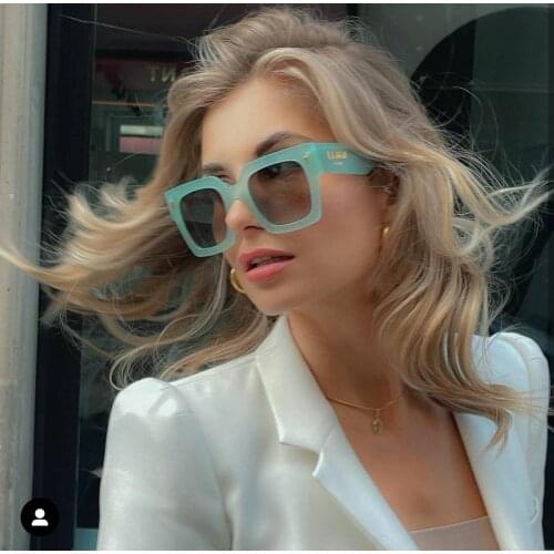 2021 Oversized Fashion Vintage Square Sunglasses Women Luxury Brand Designer Popular Sun Glasses Female Gradient Shades UV400