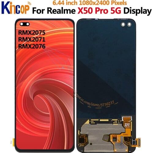 For Oppo Realme X50 Pro 5G LCD Display Screen Touch Digitizer Assembly For Realme X50 Pro LCD RMX2075, RMX2071, RMX2076 display