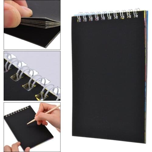 1pc 14*10cm Colorful Scratch Note Sketchbook Paper DIY Drawing Book Children Painting Book Gift Color Random