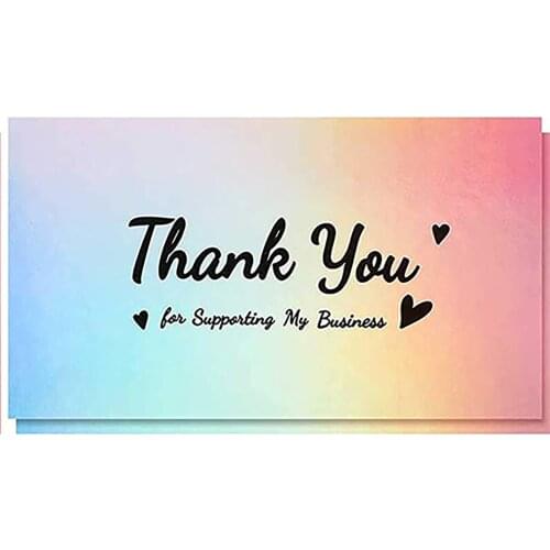 10-50pcs 5*9cm Multiple Styles Laser Thank You Cards for Supporting My Small Business Order Shopping Purchase Greeting Card