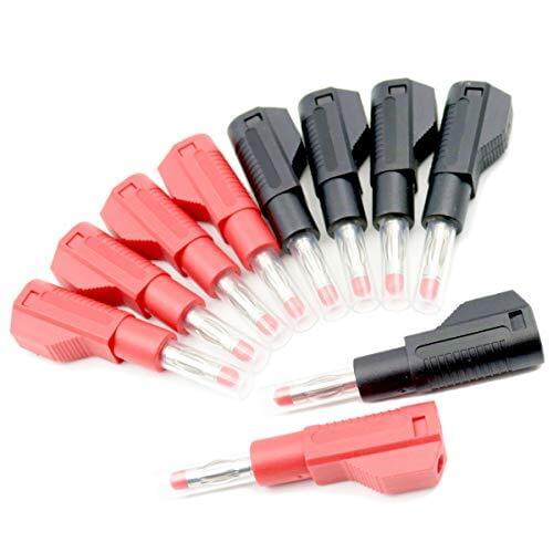 10 PCS Retractable Sheath 4mm Banana Jack Plugs Adapter Connectors Male Stackable Wire Solder Multimeter Test Leads Probes