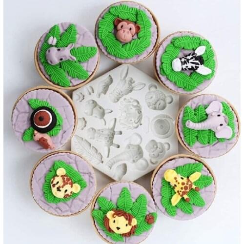 3D Animal Shape Fondant Cake Baking Silicone Mold Jungle Safari Animal Cake Mould Mousse Chocolate Kitchen Cake Tools
