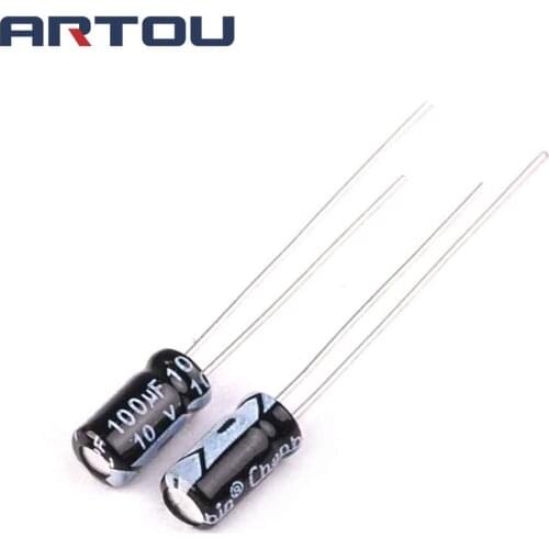 50PCS 100UF 10V Electrolytic Capacitor 4*7mm