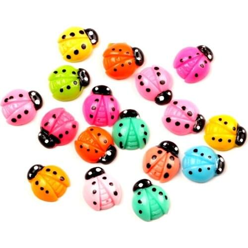 50Pcs Mixed Kawaii Resin Ladbug Decoration Craft Flatback Cabochon Embellishments For Scrapbooking Kawaii Diy Accessories Diy