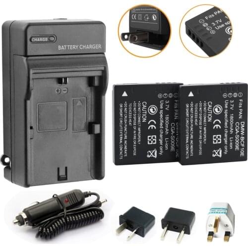 2x Probty CGA-S009E CGA S009E Camera Battery + charger for Panasonic DMC-FS12 DMC-FS4 DMC-FX40 DMC-F2 DMC-FT1 FT3 DMC-TS1 TS2
