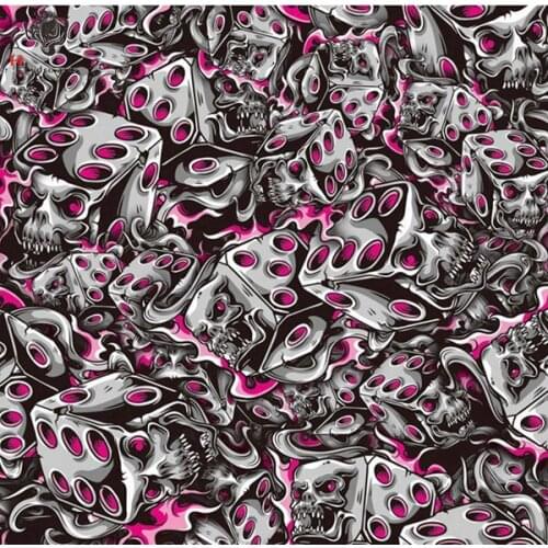 Free Shipping Black Red Colorful SKULL Hydrogarphic Film transfer hydro water transfer printing films.Aqua print film. HFD125