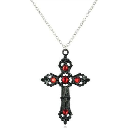 Large baroque Christian Cross Necklace Satanic Crucifix Witchy Pendant Charm Goth Witchy Punk Statement Jewelry Women Gift Trend
