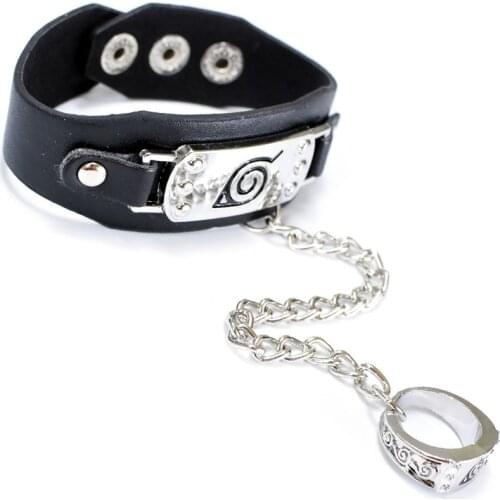 New Design 22 Cm Cosplay Naruto Logo Bracelets and Rings Anime Cosplay Prop Jewelry and Clothing Accessories Bracelets