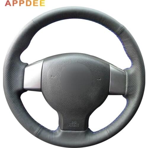 Black Artificial Leather Steering Wheel Cover for Nissan Tiida 2004-2010 Sylphy 2006-2011 Versa 2007-2011 Versa Note