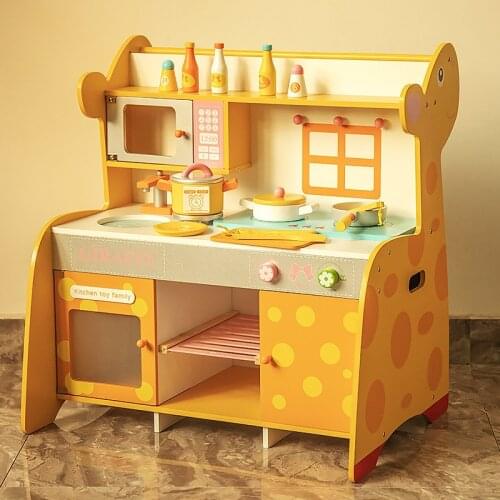 Wooden Nordic Style Childrens Play House Kitchen Toy Set Girl Cooking Cooking Simulation Kitchenware Play House Gift