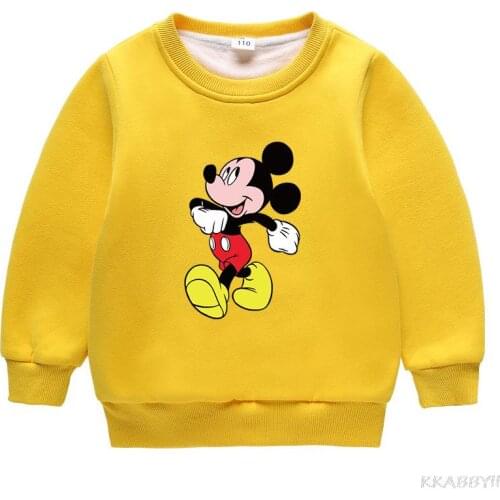 Disney Mickey Mouse Childrens autumn and winter warm sweatshirt Cotton boys and girls fashion sweatshirt