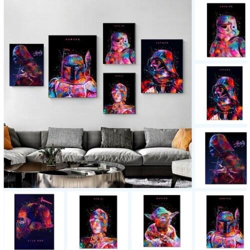 Disney Star Wars Movie Watercolor Canvas Painting Poster Wall Graffiti Street Art Picture Cuadros for Living Kid Room Home Decor