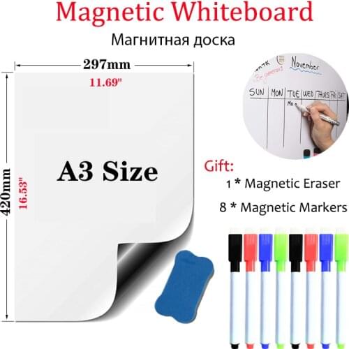 Magnets WhiteBoard Fridge Wall Stickers for Kids Home Office Dry Erase Board School Calendar Bulletin Writing White Boards