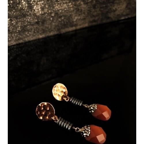 Dr Stone Natural Stone Women 'S Cat 'S Eye Stone Gold Plated Earrings RYL102 439800519