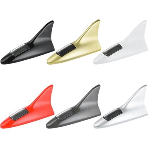 Car Shark Fin Antenna Solar Energy Powered Auto Radio Signal Aerials Roof Antennas Car Flash Strobe Light Emergency Warning Lamp